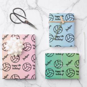 Feuille De Papier Cadeau Nom personnalisé Sentiment Sport Thème Volleyball