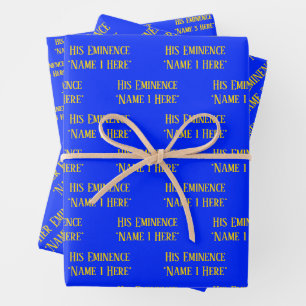 Feuille De Papier Cadeau Nom personnalisé Souhaite élégante Royal Blue Jaun