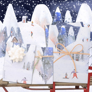 Rouleau de 10m de papier cadeau Winter Wonderland