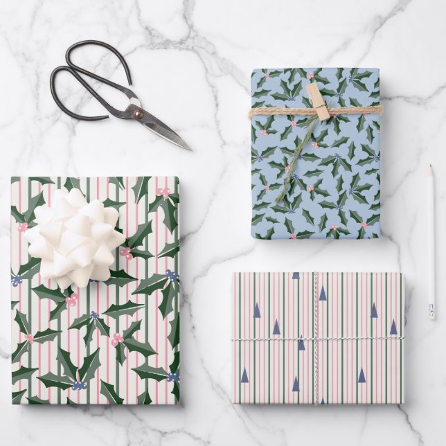 Feuille De Papier Cadeau Nostalgale Retro Holiday (Recto)