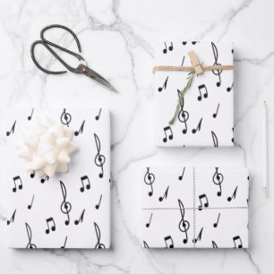 Feuille De Papier Cadeau note de musique Motif Musique Thème Treble Clef