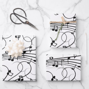 Feuille De Papier Cadeau Notes de musique fantaisie
