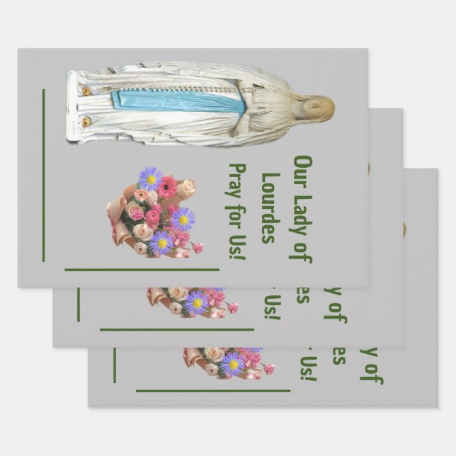 Feuille De Papier Cadeau Notre Dame de Lourdes (Lot)