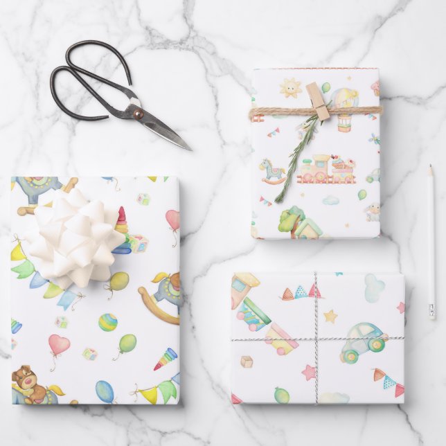 Feuille De Papier Cadeau Nourriture pour bébé nouveau-né (Recto)