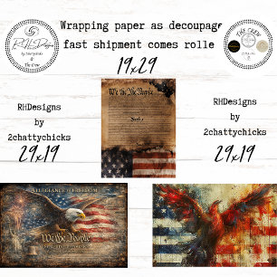 Feuille De Papier Cadeau Nous Le Peuple Patriote Aigle Chauve Découpage