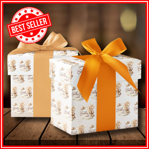 Feuille De Papier Cadeau Nous pouvons à peine attendre Cub Brown Baby Showe
