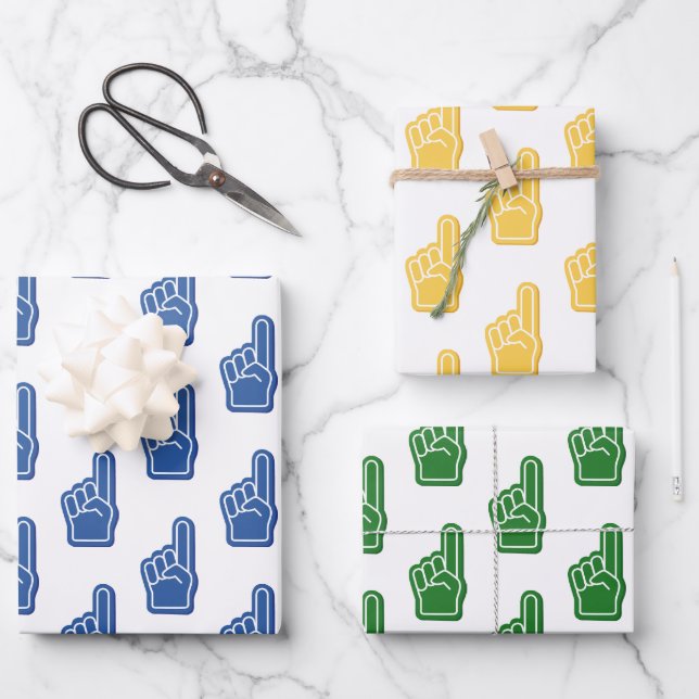 Feuille De Papier Cadeau Nous sommes #1 ! Foam Finger Club Team Spirit Fun (Recto)