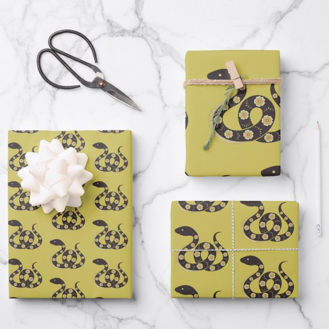 Feuille De Papier Cadeau Nouvel An chinois du serpent (Recto)