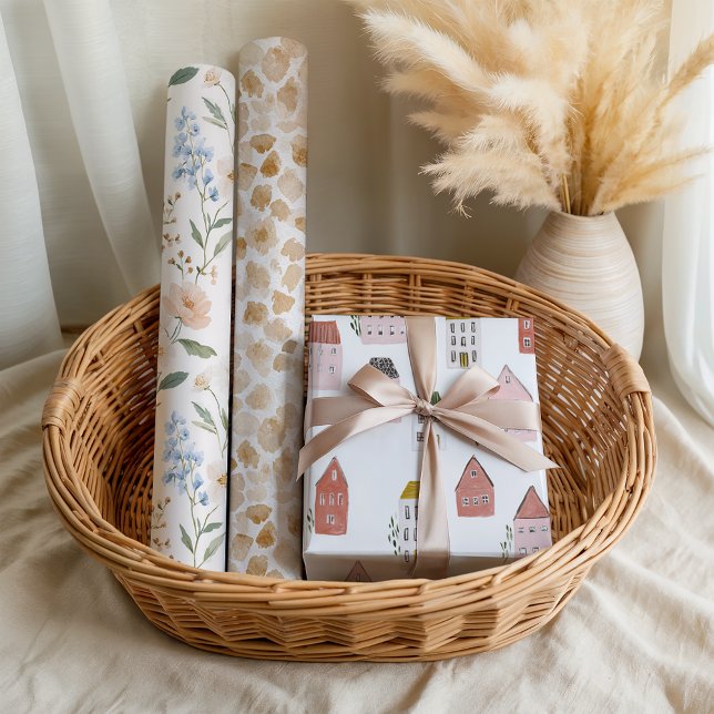 Feuille De Papier Cadeau Nouvelle Maison Floral Fun  (Créateur téléchargé)