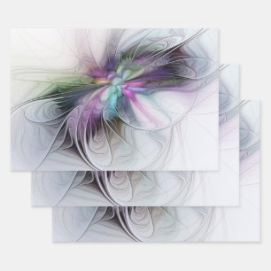 Feuille De Papier Cadeau Nouvelle vie, Colorful Abstrait Fractal Art Imagin