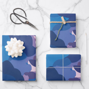 Feuille De Papier Cadeau Nuages colorés d'orage