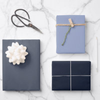 Nuances de couleur unie gris bleu tendance 3 Set