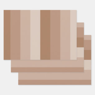 Feuille De Papier Cadeau Nuances de rayures Brown