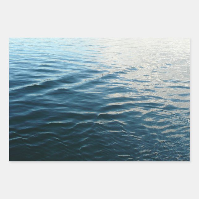 Feuille De Papier Cadeau Nuances d'eau bleue Photographie de la nature Abst (Devant)