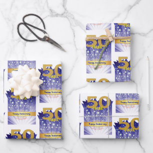 Feuille De Papier Cadeau Numéro gras pour le 50e anniversaire de rétablisse