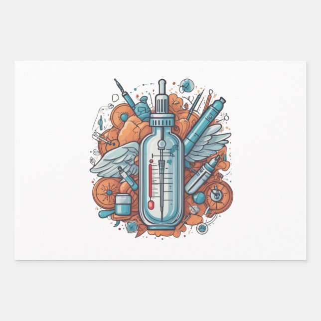 Feuille De Papier Cadeau Nurse Holding Newborn – Gentle Care Medical Design (Devant 2)