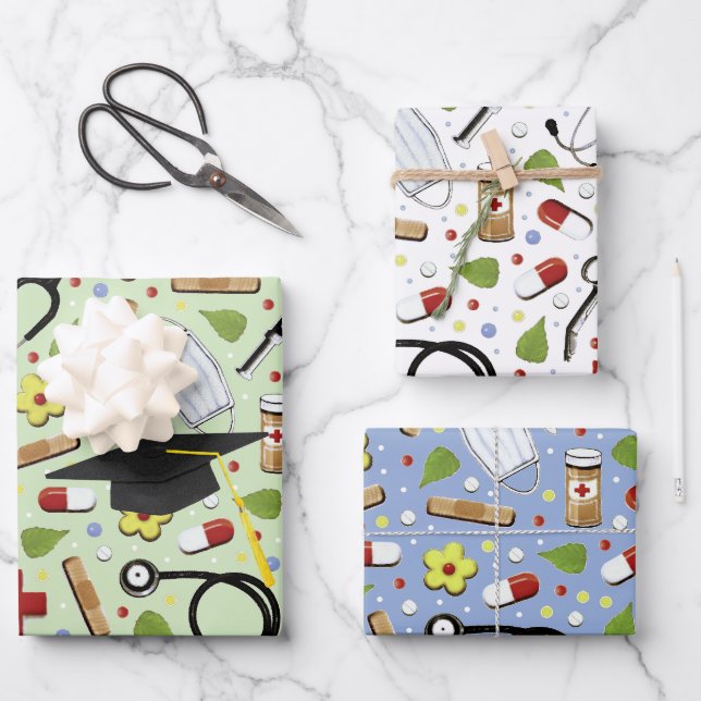Feuille De Papier Cadeau Nursing School Graduation (Recto)