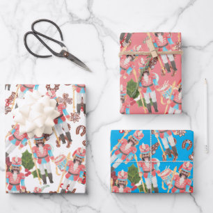 Feuille De Papier Cadeau Nutcracker Photo Face Funky Noël