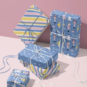 Feuille De Papier Cadeau Nutcracker Souris King Pastel Ballet Noël