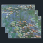 Feuille De Papier Cadeau Nymphéas par Claude Monet, Fleurs Vintage<br><div class="desc">Nymphéas (1916) par Claude Monet. Nymphéas est une peinture florale d'art fin de l'impressionnisme vintage. Le jardin de fleurs de Monet au printemps à Giverny,  en France. Ce paysage est l'une des nombreuses variations de peintures de nénuphars que Monet a peintes au bord de son étang.</div>