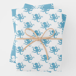 Feuille De Papier Cadeau Octopus Wrapper Paper Set de 3