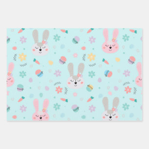Feuille De Papier Cadeau Oeufs de lapin Motif de Pâques, Cadeau de vacance
