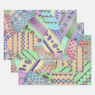 Feuille De Papier Cadeau Oeufs de Pâques ukrainiens (Pysanky)