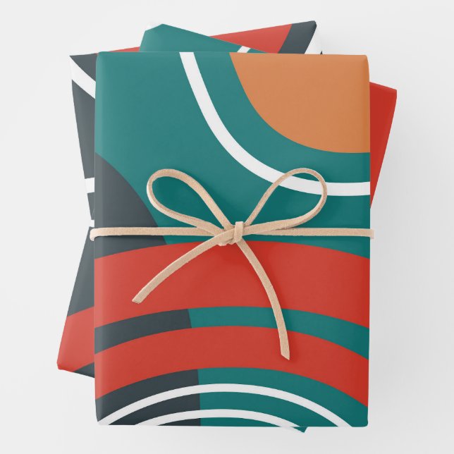 Feuille De Papier Cadeau OEuvre d'art de Boho Sun et arc-en-ciel (En situation)