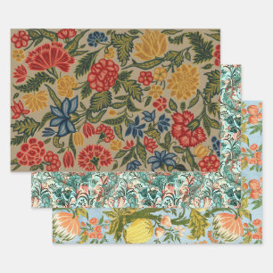 Feuille De Papier Cadeau Œuvre d'art de jardin floral vintage