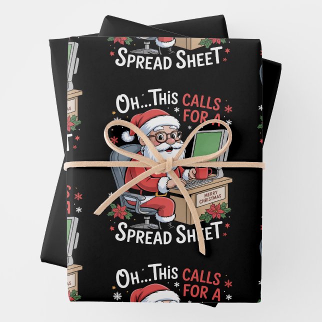 Feuille De Papier Cadeau Oh Cela Demande Un Tableur Père Noël Noël (En situation)