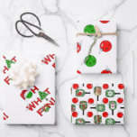 Feuille De Papier Cadeau Oh What Fun Christmas Pickleball Vert et Blanc<br><div class="desc">Oh quel plaisir il joue au pickleball pendant la saison des fêtes. Avec notre nouveau graphique de Noël de pickleball, la joie de la saison rencontre l'excitation du terrain de pickleball. Élevez votre décor, votre garde-robe et vos cadeaux avec un pickleball vert portant un casquette Père Noël, un arbre de...</div>