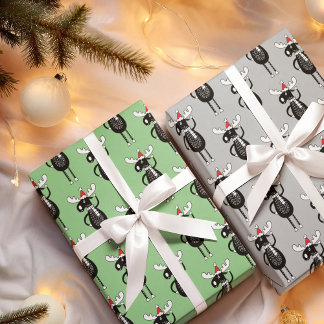 Feuille De Papier Cadeau Oie de Noël lunatique