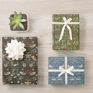 Feuille De Papier Cadeau Oiseaux et fleurs vintage, motifs de William Morri