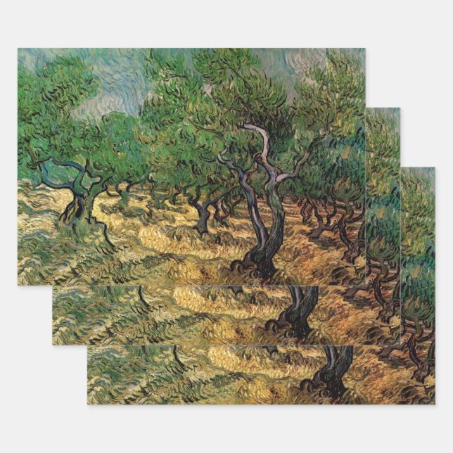 Feuille De Papier Cadeau Oliveraie par Vincent van Gogh (Lot)