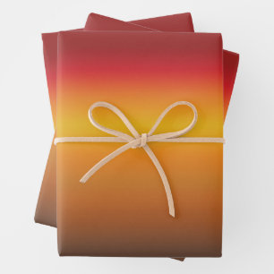 Feuille De Papier Cadeau Ombre jaune rouge orange rouge vibrant