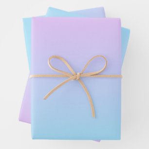 Feuille De Papier Cadeau Ombré rose et turquoise