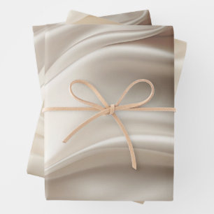 Feuille De Papier Cadeau Or jolie Champagne romantique fausse soie mariage