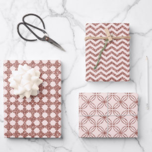 Feuille De Papier Cadeau Or Rose étincelant