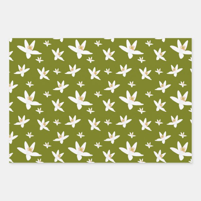 Feuille De Papier Cadeau Orange Blossom Wrapping Sheets (Devant)