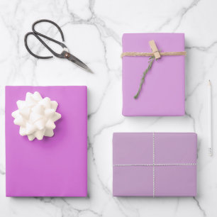 Feuille De Papier Cadeau Orchidée Simple Teintes de Lilas Pourpre 3 Tons de
