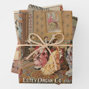 Feuille De Papier Cadeau Organ Raven Publicité américaine Vintage