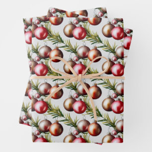 Feuille De Papier Cadeau Ornements Chic de Noël pour les Fêtes
