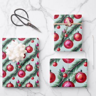 Feuille De Papier Cadeau Ornements de Noël Chic Arbre Fêtes