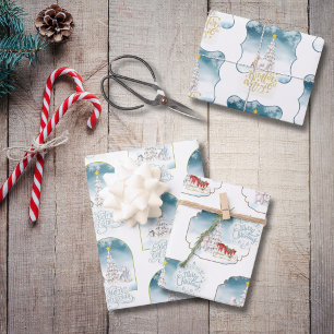 Feuille De Papier Cadeau Ours polaire Joyeux draps d'enveloppement de Noël