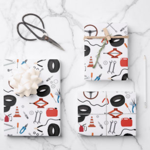 Feuille De Papier Cadeau Outils Automobile Mécanique