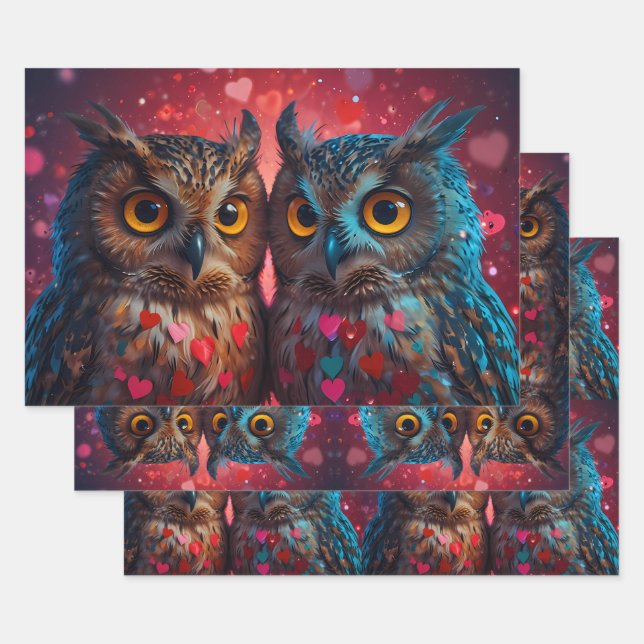 Feuille De Papier Cadeau Owl t'aime toujours (Lot)