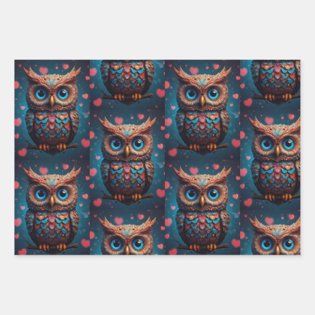 Feuille De Papier Cadeau Owl t'aime toujours (Devant)