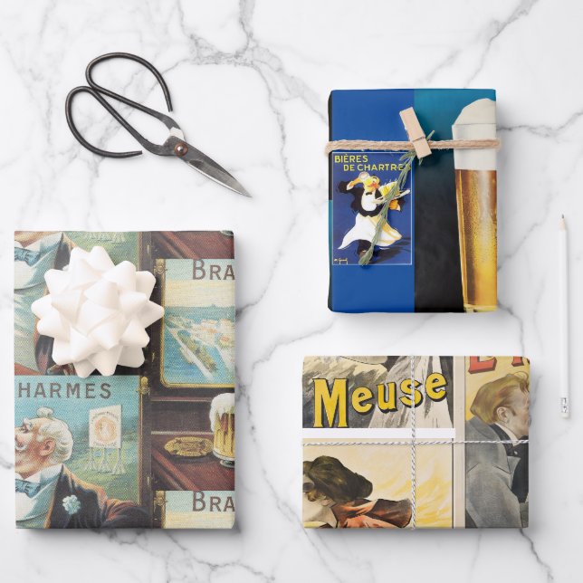 Feuille De Papier Cadeau Pack de variétés de trois (3) modèles de (Recto)