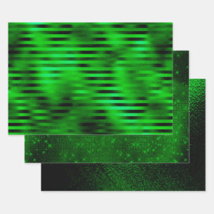 Feuille De Papier Cadeau Pack Holiday Green - Faux Foil 3