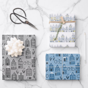 Feuille De Papier Cadeau Pack Variété Amsterdam Bikes Tulips